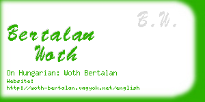 bertalan woth business card